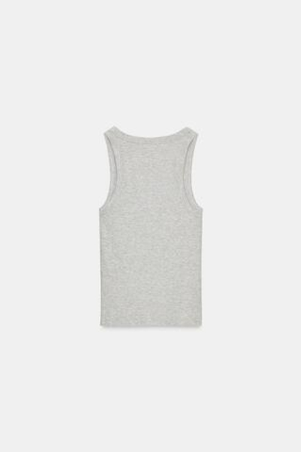 ZARA ТОП В РУБЧИК НА БРЕТЕЛЯХ, СЕРЫЙ МЕЛАНЖ