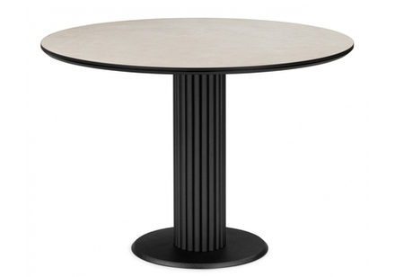 Керамический стол Woodville Кэмерон 110 krater perla repose, черный, ножки черные