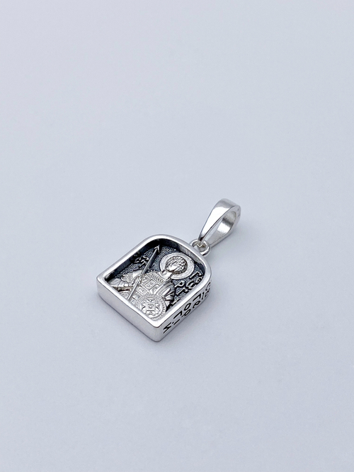 Образок из серебра/Чернение/С подвижным ухом/Николай