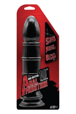 Чёрный анальный фаллоимитатор с рёбрышками Anal Munition Huge Butt Plug - 28,5 см. (Цвет: черный)