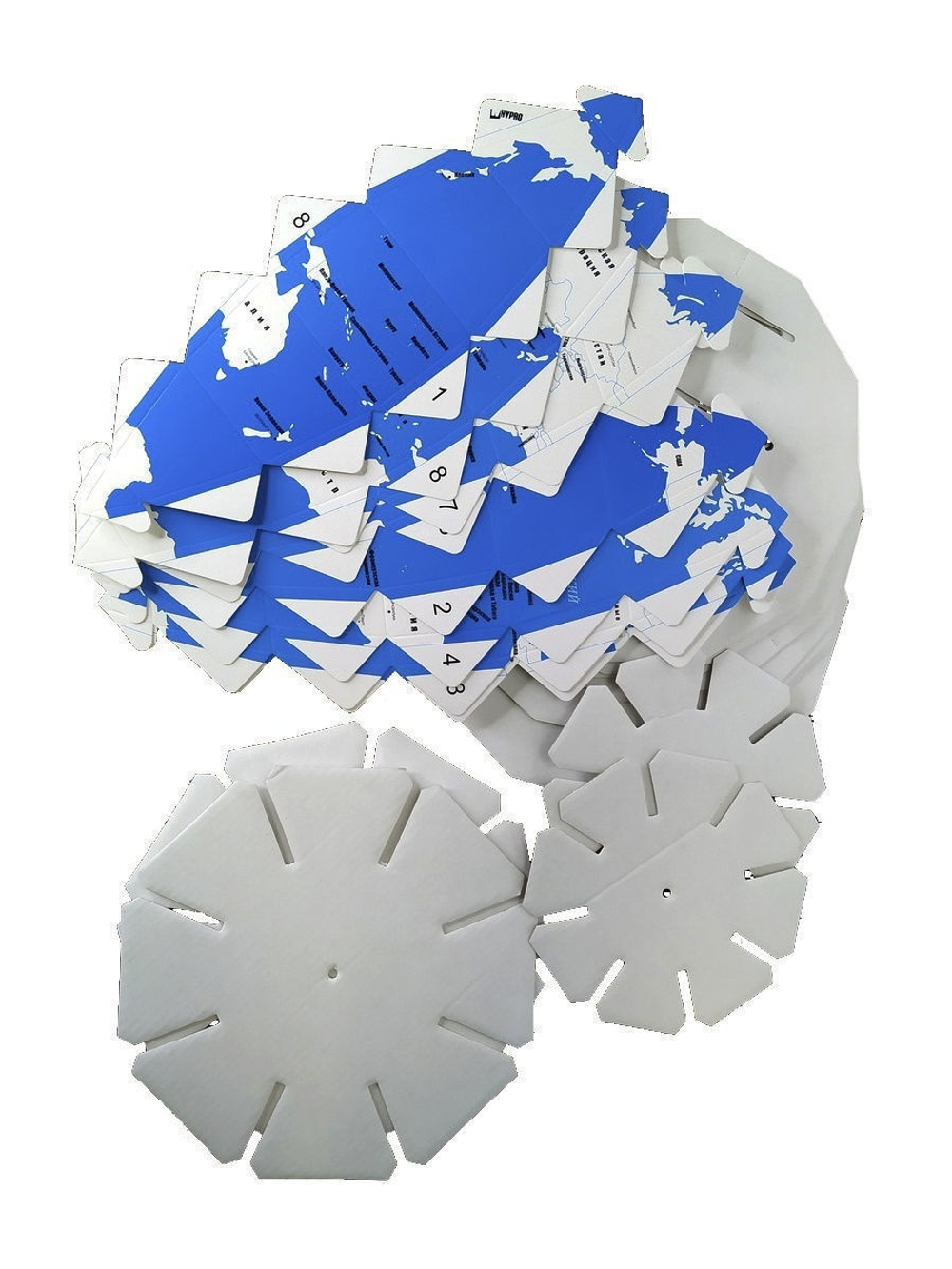 бумажный конструктор 3D пазл глобус раскраска Страны мира ТамТут голубой
