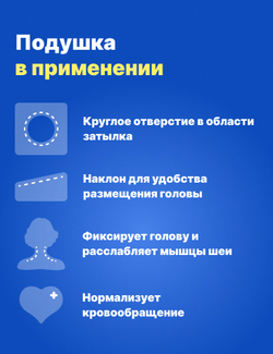 Подушка противопролежневая полиуретановая 35*35 см под голову / шею