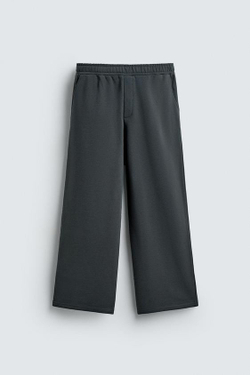 ZARA БАЗОВЫЕ ШИРОКИЕ БРЮКИ-ДЖОГГЕРЫ, ТЕМНЫЙ АНТРАЦИТ
