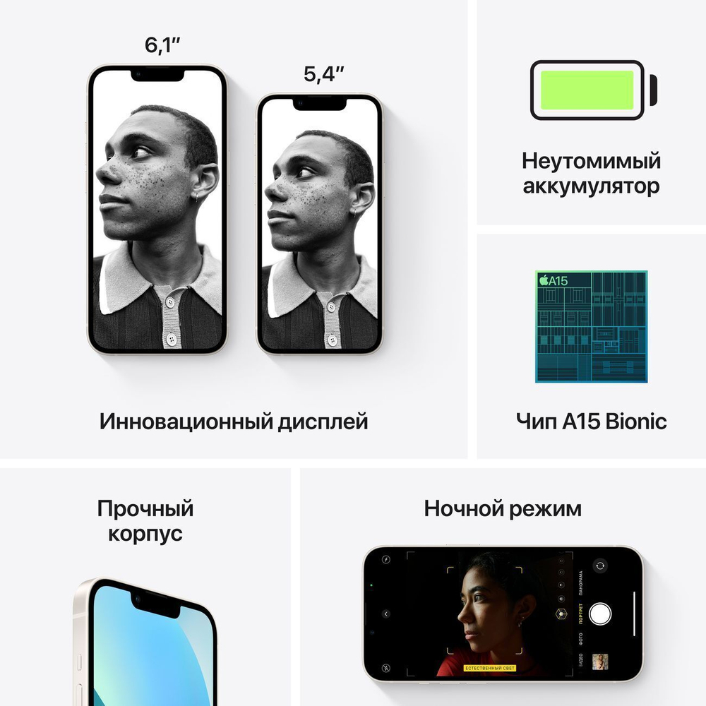 Смартфон Apple iPhone 13 256GB Starlight (Sim/eSim)