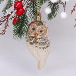 Ёлочная игрушка «Сказочная сова» 4*4,5*10,5 см, шампань