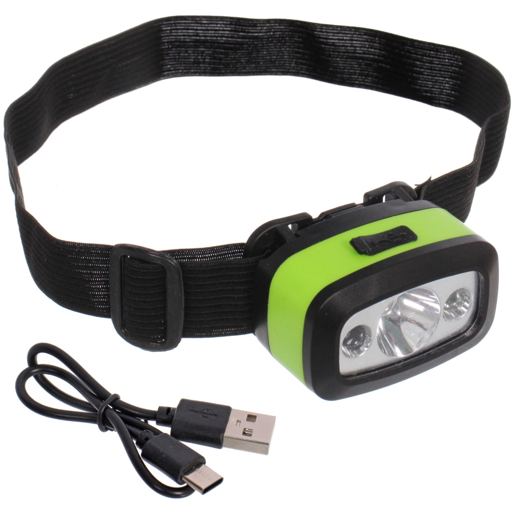 Фонарь налобный 3 режима, 1LED, аккумуляторная батарея 400mAh USB A98