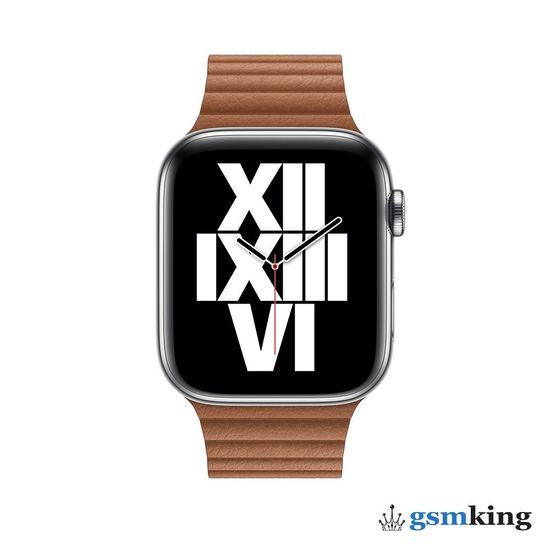 Apple Leather Loop for Apple Watch 42|44|45|49mm M Saddle Brown (Золотисто-коричневый) MXAF2ZM/A