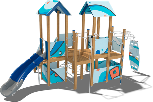 Детский городок Кижи (стойки дуб, паттерн Fairytale)