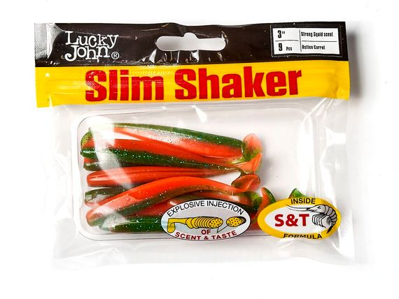 Виброхвосты съедобные LJ Pro Series SLIM SHAKER 3in (7,6 см), цв. T56, 9 шт.