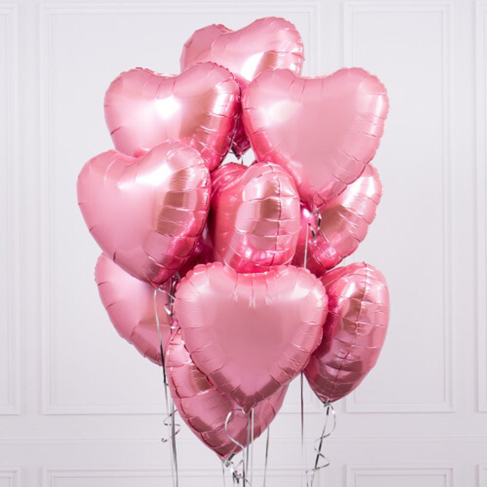 Букет шаров «Розовые Фольгированные Сердца»