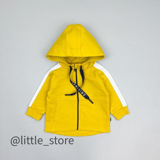 Толстовка из футера на молнии "Морской бриз" горчица с лампасом