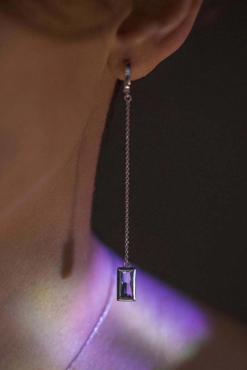 Серьги Несовпадающие с Голубым Топазом