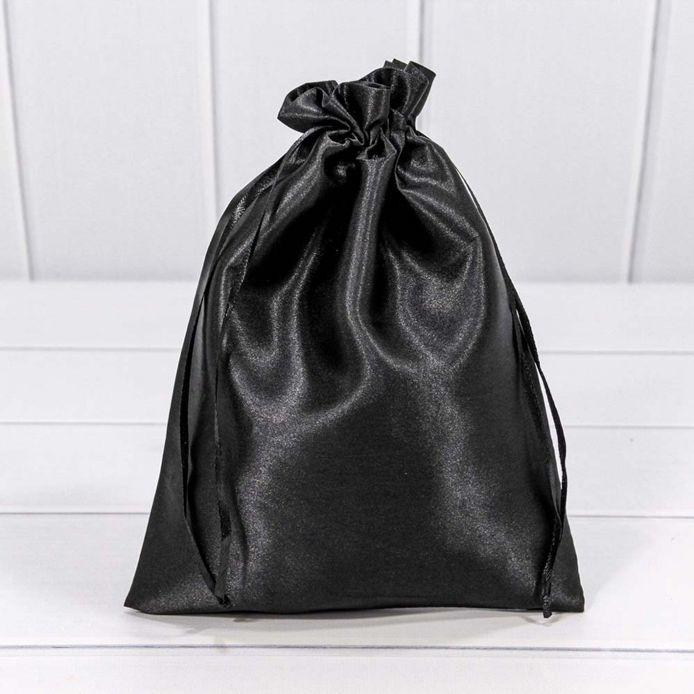 Мешочек 18х23см Атлас (Черный)