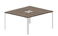 Составной стол на 2 рабочих места 138х156,6х75см (2 металлических  аутлета)