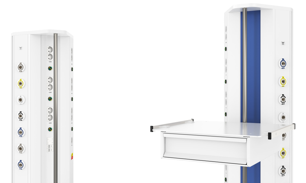 Настенная вертикальная медицинская консоль CADUCEUS CS07L