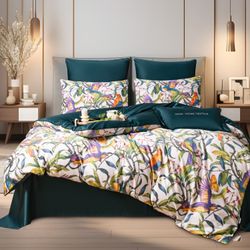 Комплект постельного белья Сатин Премиум «Экзотический сад»