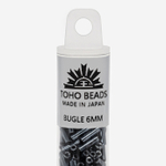 Японский бисер TOHO Bugle (стеклярус) 6mm (№81), металлизированный, непрозрачный глянцевый