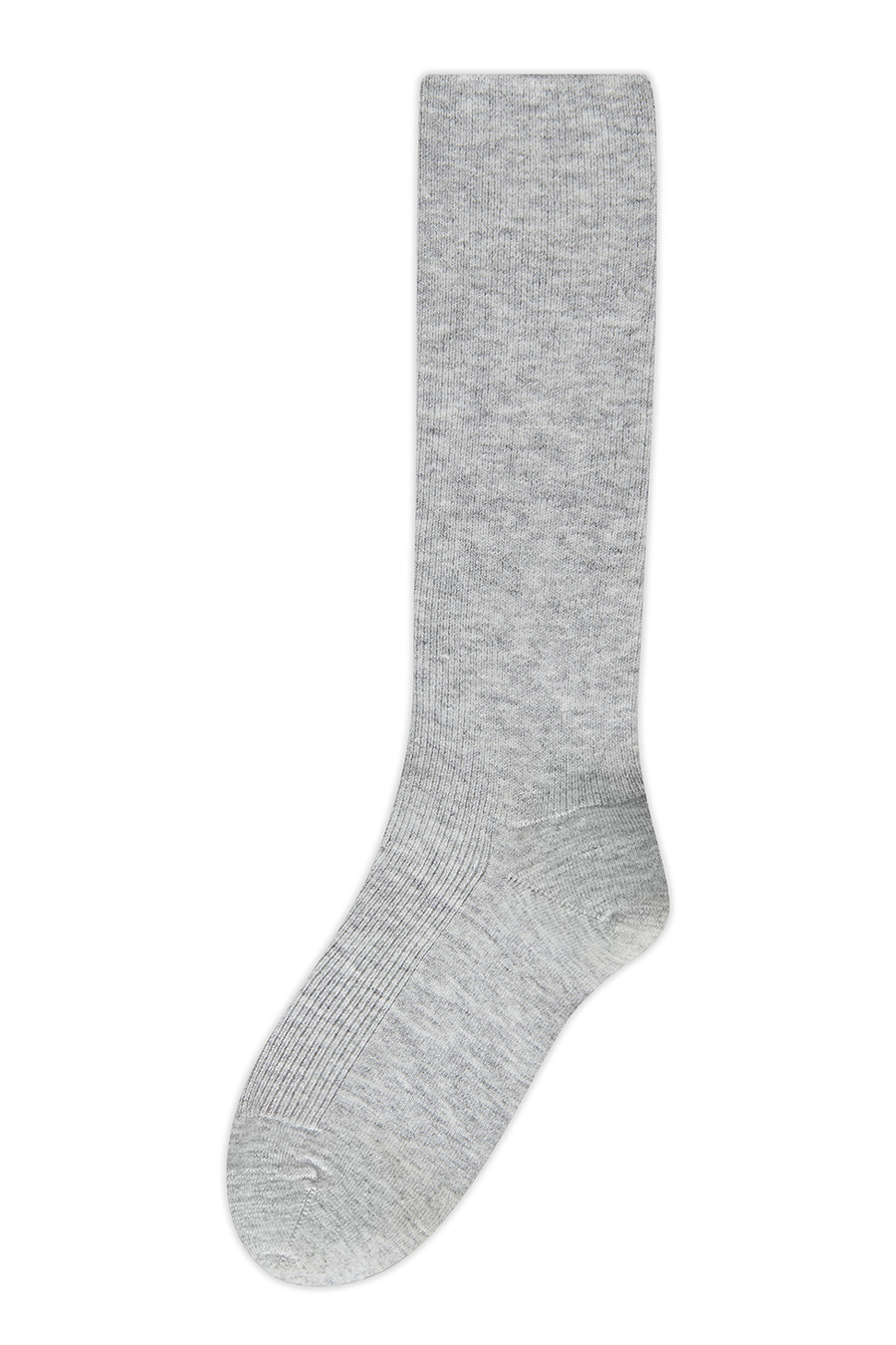 Носки в рубчик длинные с добавлением шерсти Серый меланж