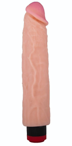 Вибратор-реалистик с розовой головкой - 26,2 см. (Цвет: телесный)