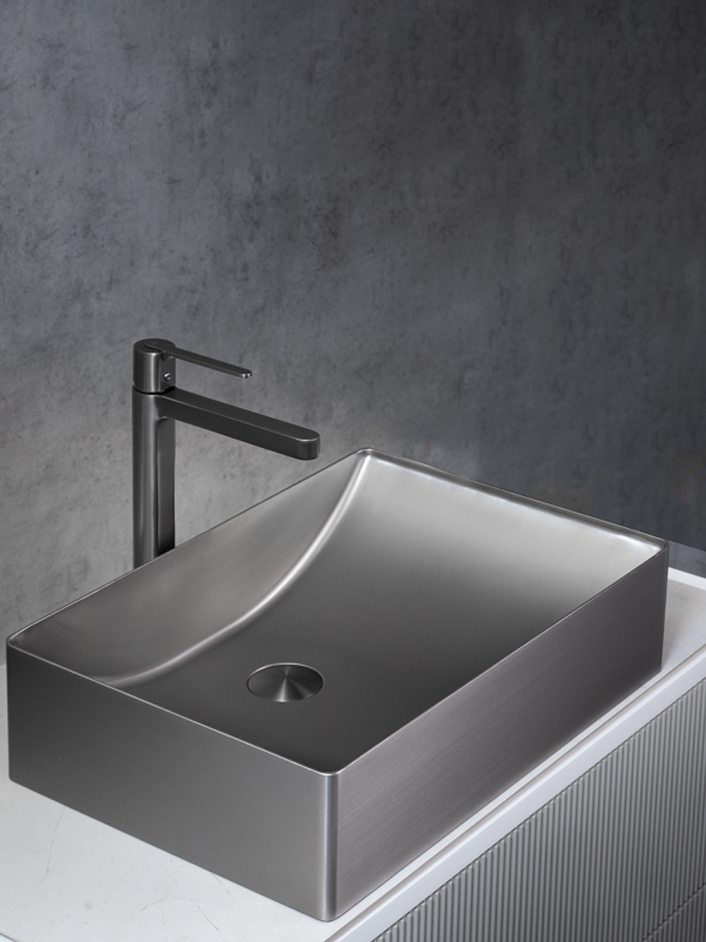 Раковина AltroBagno Futuro 001014 MtGr из нержавеющей стали