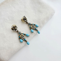 Серьги Hobe с бирюзовыми каплями