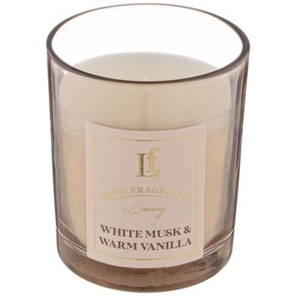 СВЕЧА АРОМАТИЗИРОВАННАЯ В СТАКАНЕ "WHITE MUSK & WARM VANILLA" 6*7,5 СМ