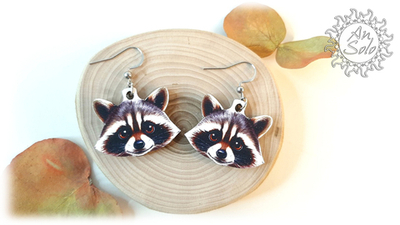 Серьги-крючки "Милашка Енот"