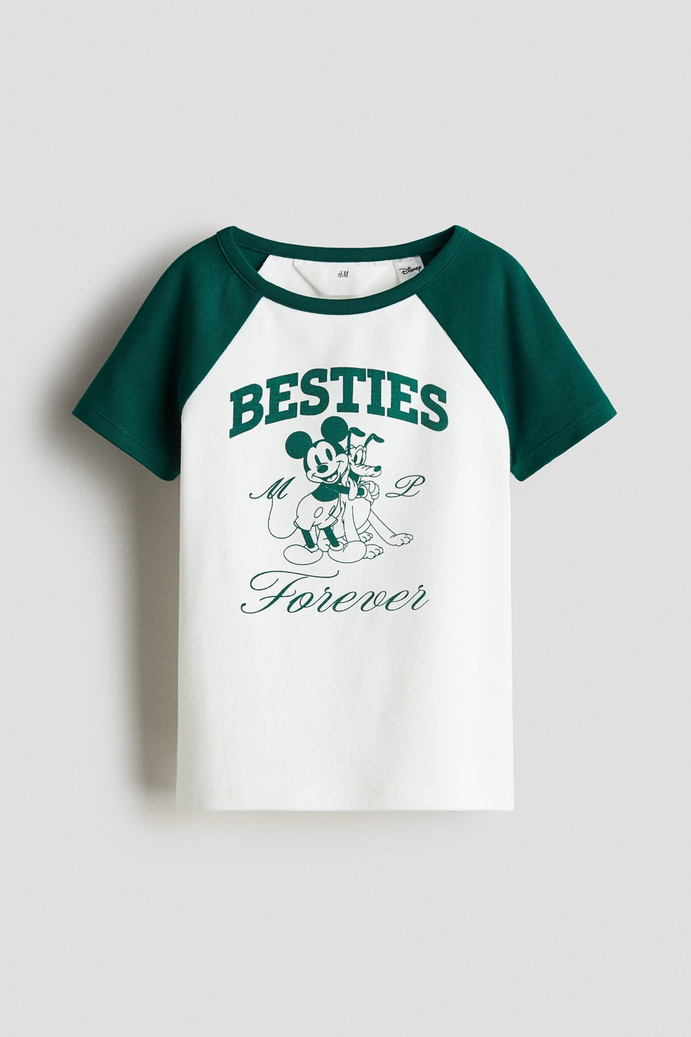 H&M Футболка с принтом, белый/зеленый