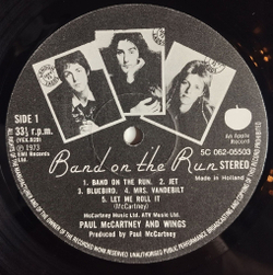 Винтажная виниловая пластинка LP Paul McCartney and Wings Band On The Run (Holland 1978)
