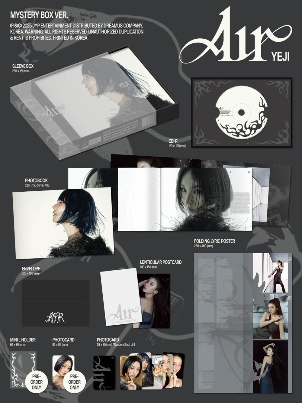 Альбом YEJI (ITZY) - AIR Album MYSTERY BOX Version