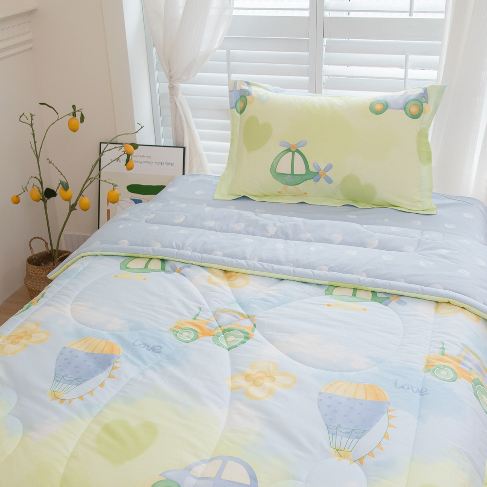 КПБ Сатин с Одеялом Young на резинке OBKR025, 1.5 спальный, наволочки 50-70 1 шт, простынь 90*200*20