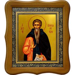 Виссарион Египетский, преподобный пустынник. Икона на холсте.