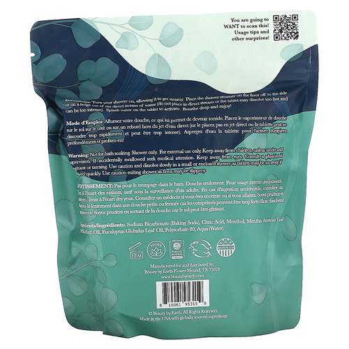 Beauty By Earth, Breathe for Relief, спреи для душа, эвкалипт и мята, 14 таблеток, 396 г (14 унций)