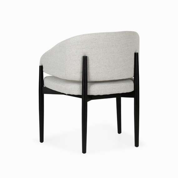 Обеденный стул Jeff, серая ткань, черные ножки