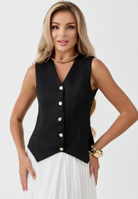 Жилетка с золотыми пуговицами