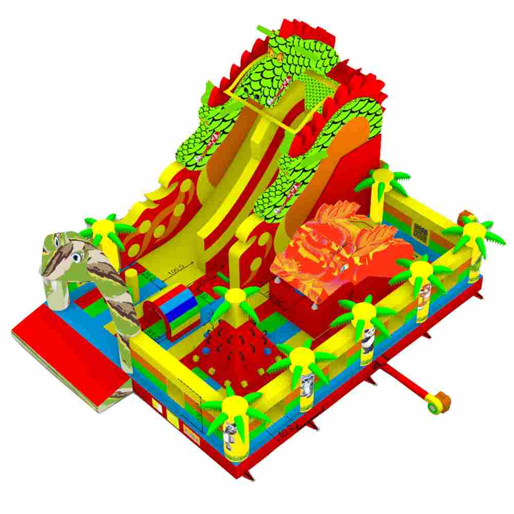 Коммерческий надувной батут «Змей Горыныч» 8,5*7*6 м