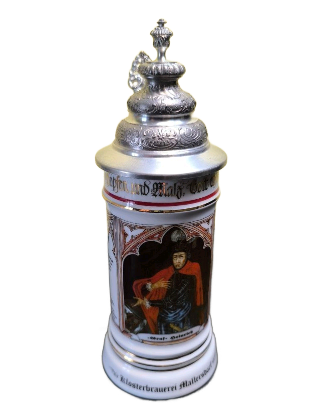 Кружка пивная (керамика с оловянной крышкой) Германия