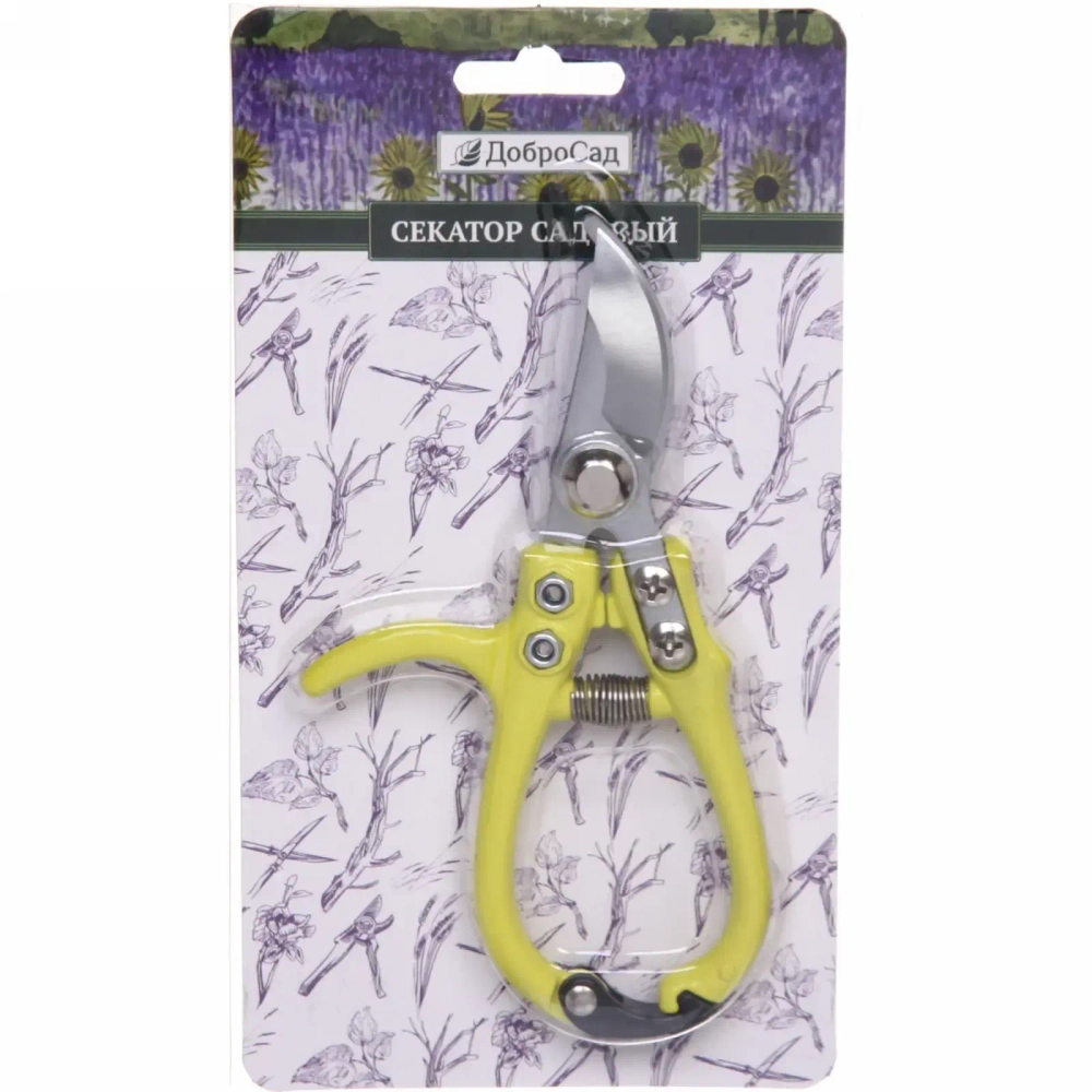 Секатор плоскостной 6» (15,5см) «Цветочница» металлические ручки ДоброСад
