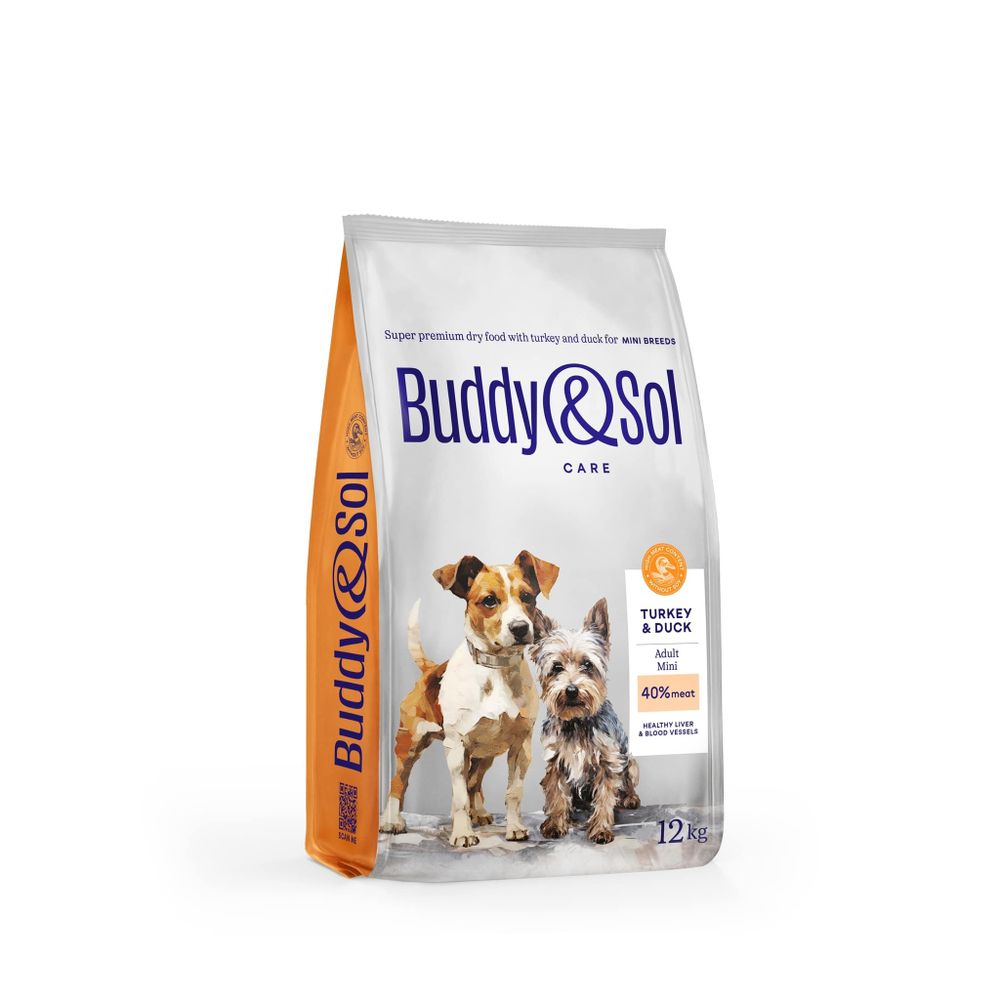 Сухой корм Buddy&amp;Sol CARE ADULT MINI с индейкой и уткой для взрослых собак мелких пород 3 кг