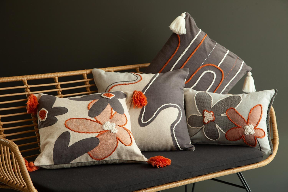 Чехол на подушку stone flowers из коллекции ethnic, 30х45 см