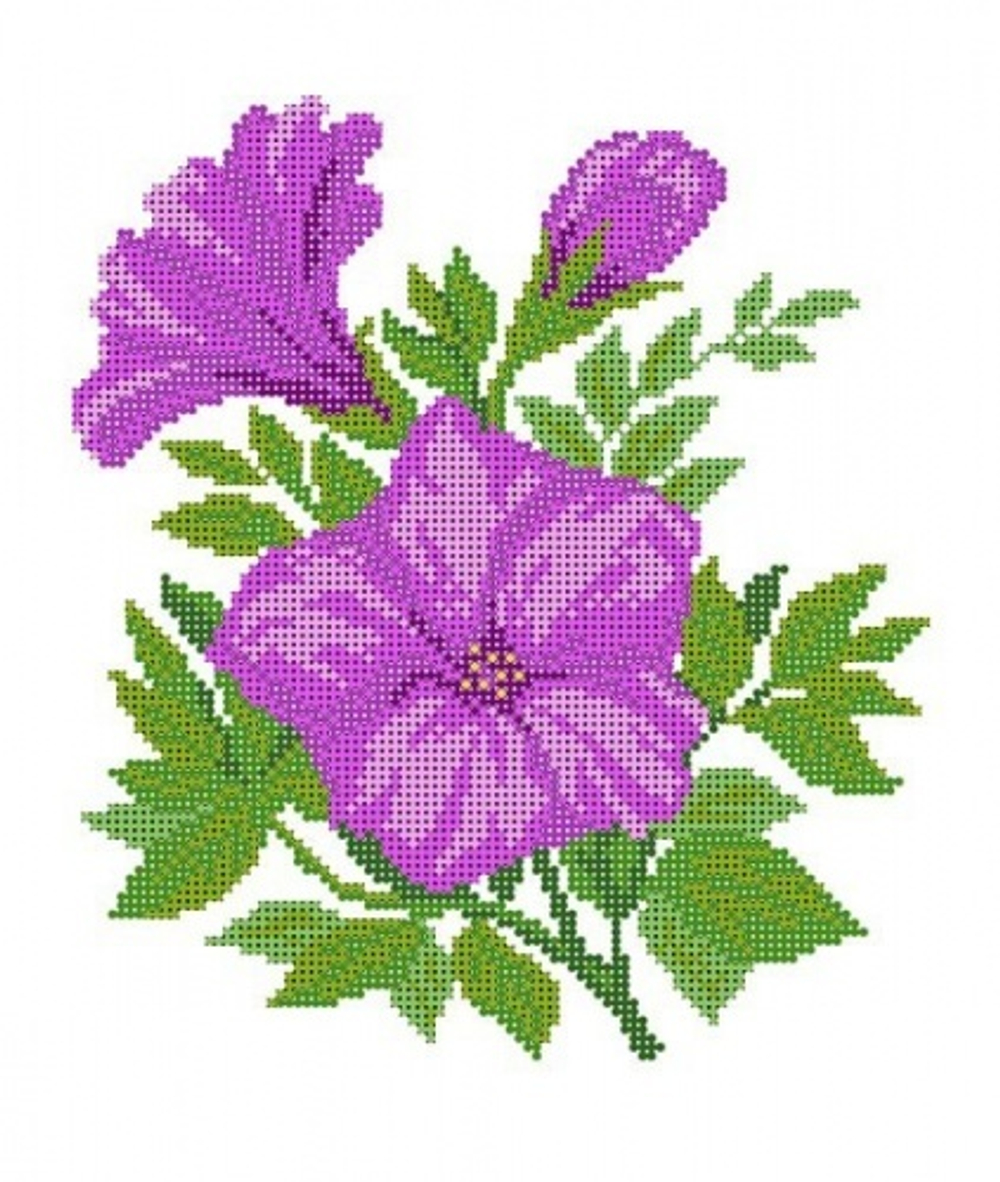 "Петунья"-4513 ткань с наеесенным рисунком