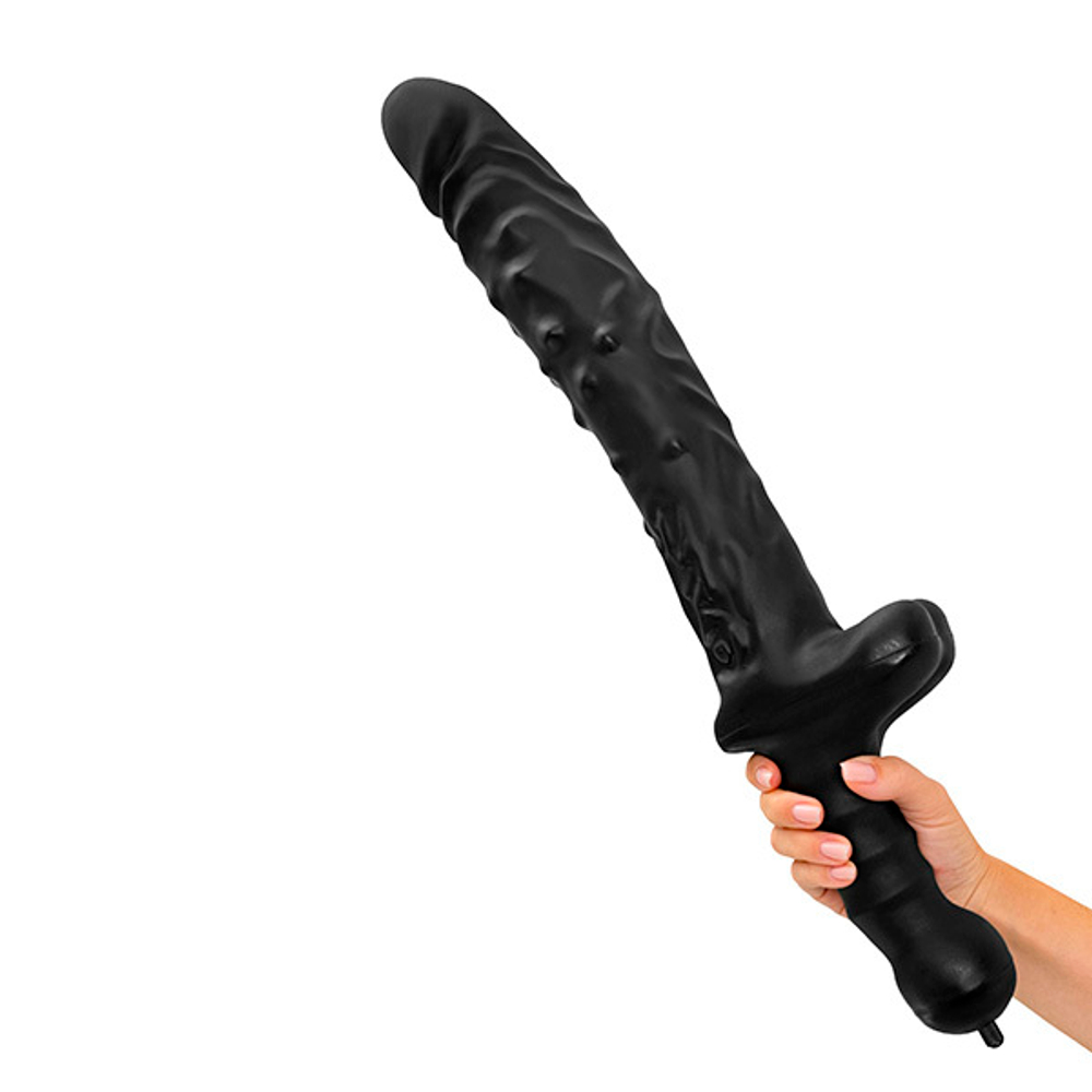 Черный фаллоимитатор Вразумитель с подкачкой 58см Unilatex REF-5002