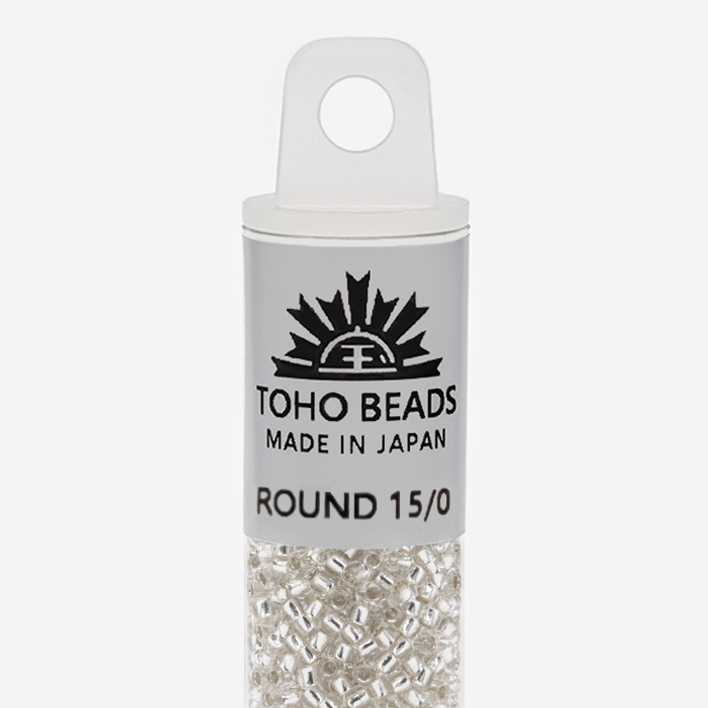 Японский бисер TOHO Round 15/0 (№21), с внутренним серебрением, прозрачный