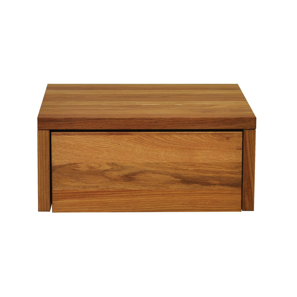 Тумба прикроватная парящая навесная 35х35х16, Дольче Вита, массив дуба с выдвижным ящиком, 1 шт, Dipriz