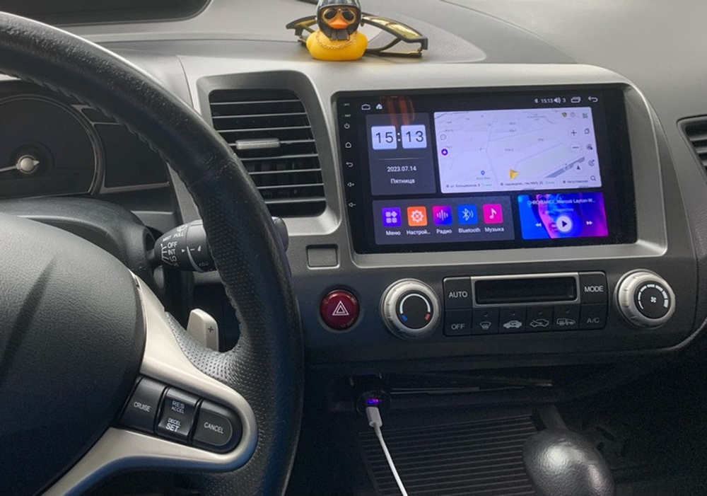 Магнитола для Honda Civic 2005-2012 (левый руль, рамка 9)- Vaycar VA20-0044 на Android 13, 8-ядер, 4G SIM-слот