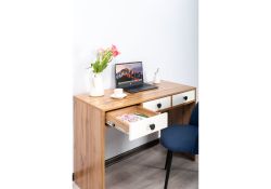 Письменный стол Николетта 3 ящика 110х50х75 белое тиснение / дуб вотан