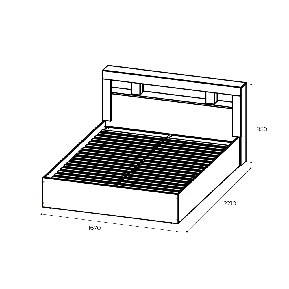 Кровать с реечным настилом Прима 160х200