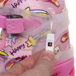 Коньки роликовые раздвижные Happy Star 668AT в наборе: шлем, защита, размер S (29-33), розовый