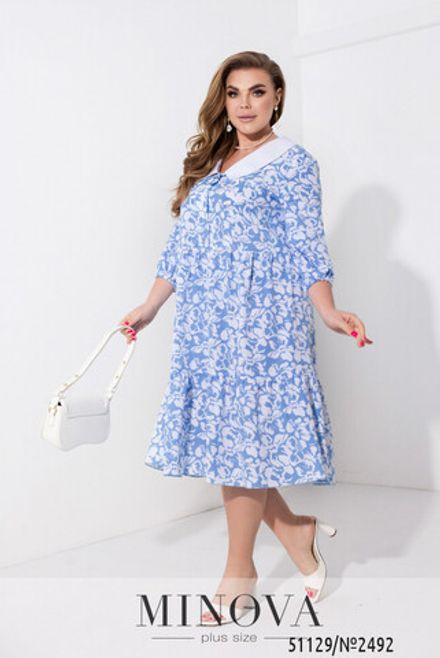 Платье 2492-голубой Minova Фото 2