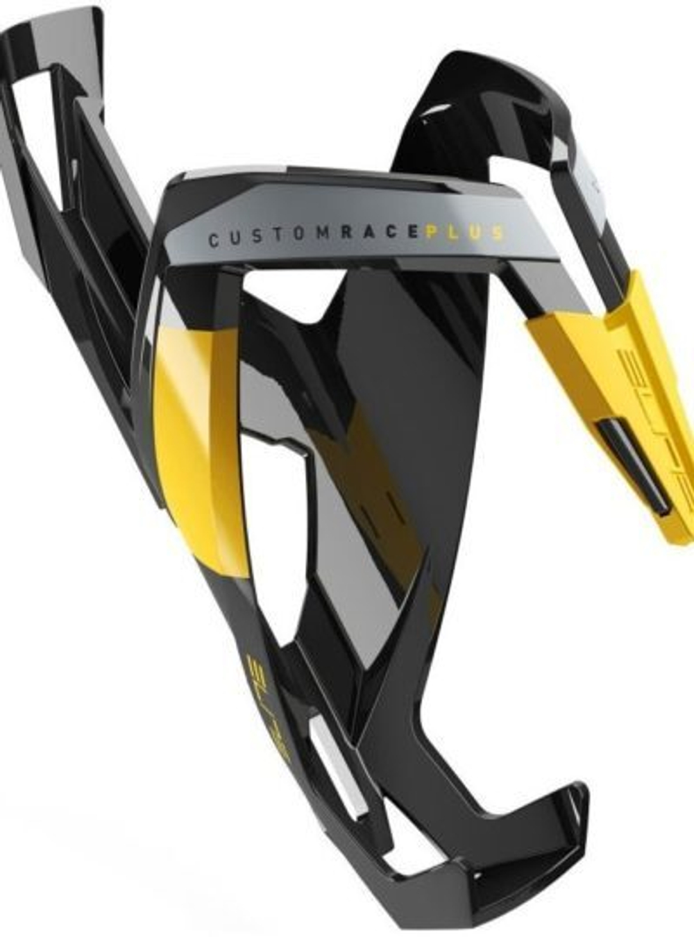 Флягодержатель Elite Custom Race Plus, fiberglass, черный, желтый рисунок